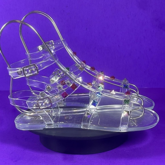 Steve Madden Kids Jjam Clear Jelly Sandals Shoe Size 2 - Picture 1 of 8